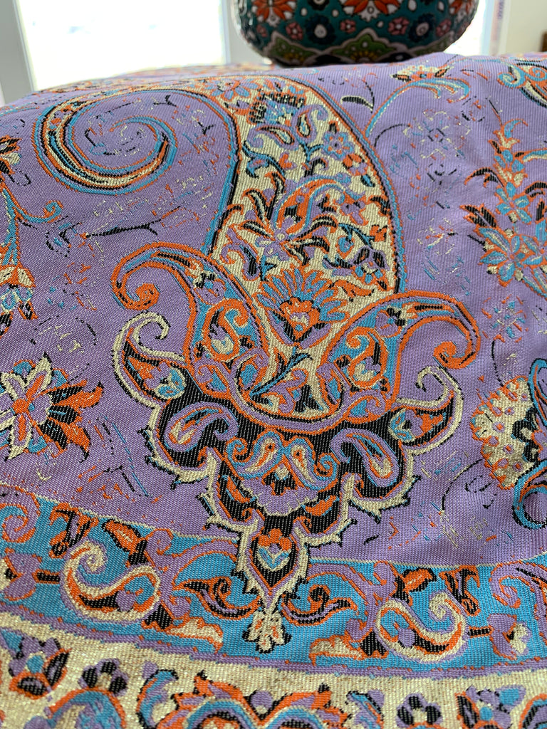 Termeh - Tischdecke aus Seide und Polyester.Lila.